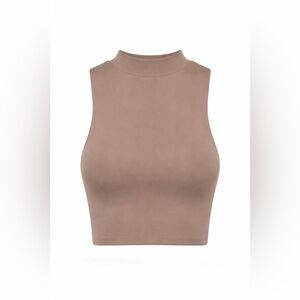 NWT Myra Swim Veneta High Neck Crop Bikini Set in Taupe